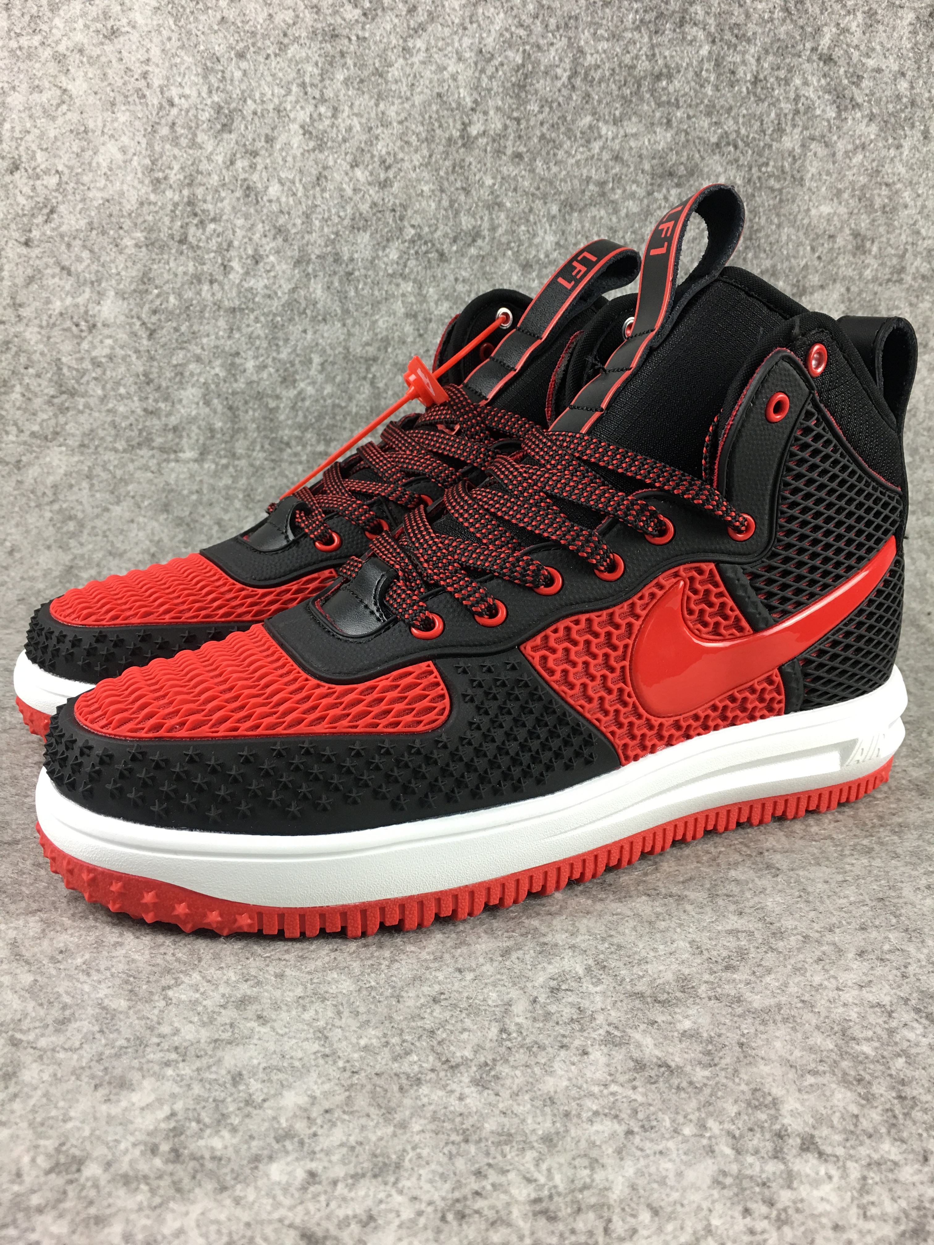 Nike Lunar Force 1 Nano Black Red Shoes - Click Image to Close